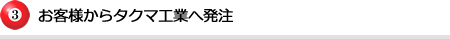 お客様からタクマ工業へ発注